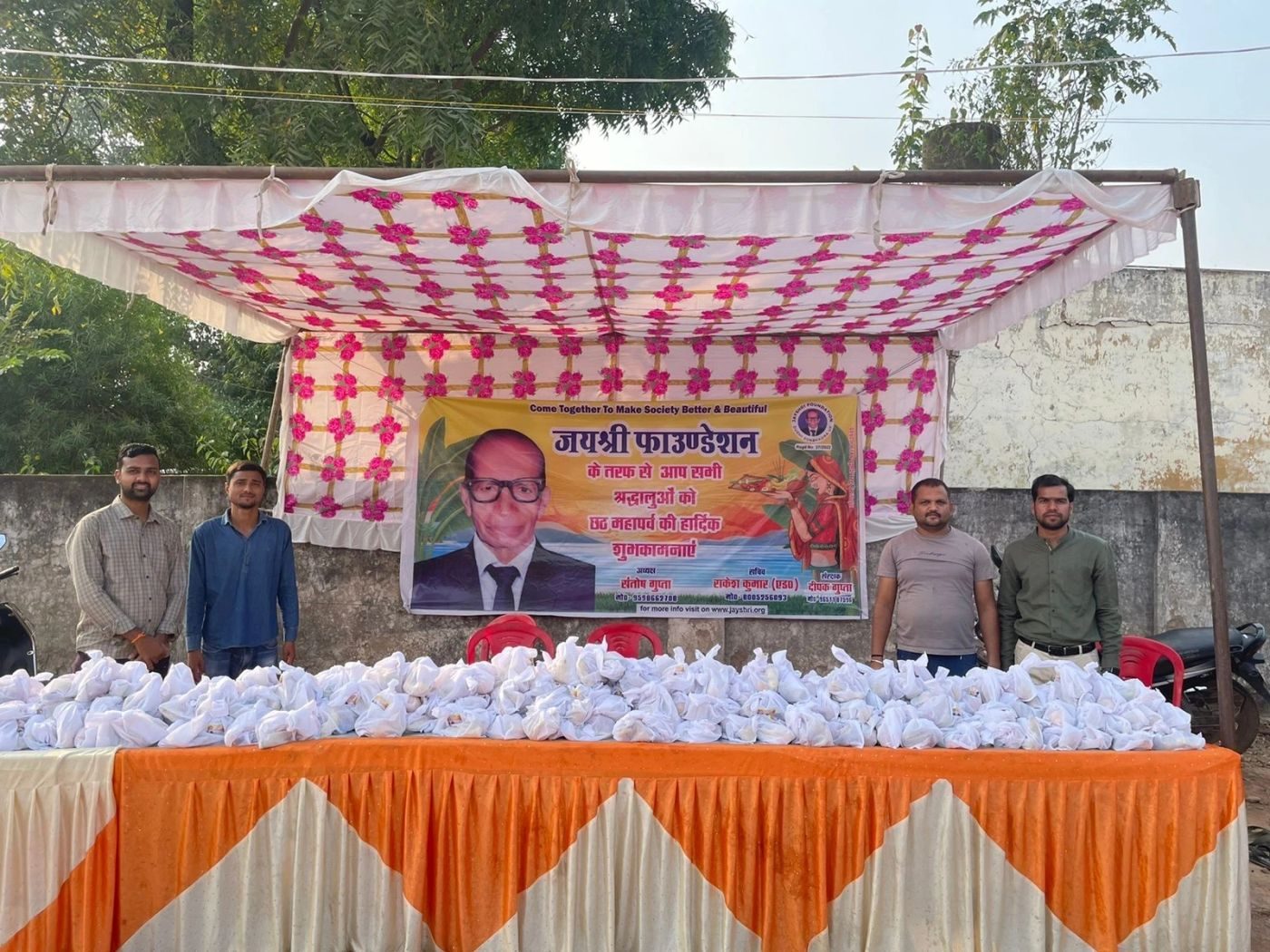 Chhath Puja prasad distribution and tent arrangement, 2022