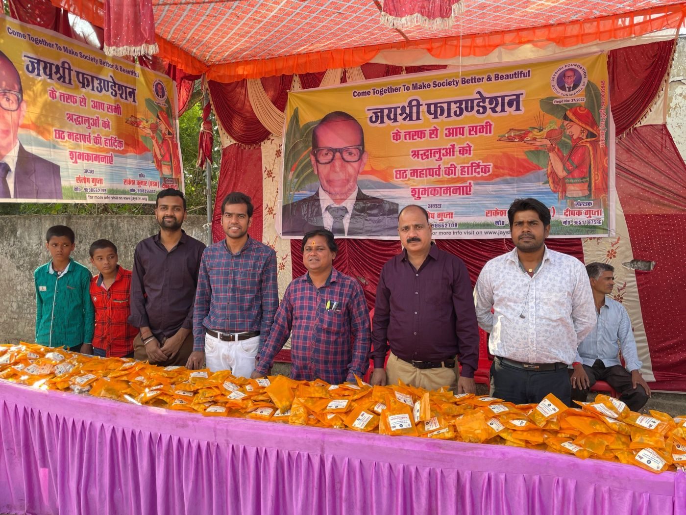 Chhath Puja prasad packets ready for distribution